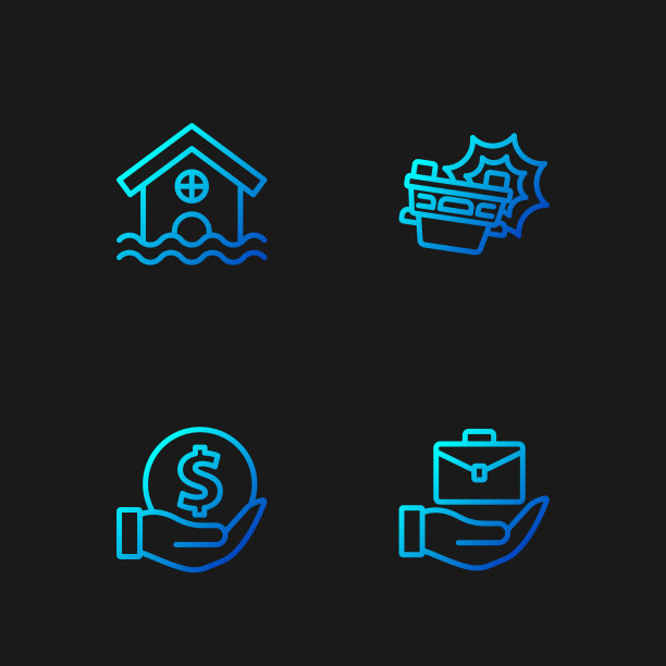 设线手握公文包钱和盾牌图片下载