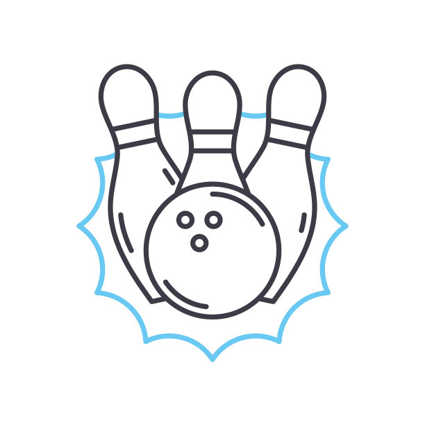 保龄球线图标，轮廓符号，矢量插图，概念符号图片下载