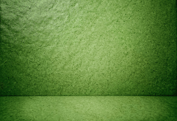 绿色工作室背景。绿色抽象石水泥地板和墙壁背景，房间，室内，用于展示产品。产品展示的蒙太奇背景。空荡荡的房间肮脏的舞台背景。图片下载