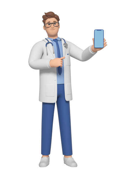 3D渲染卡通医生角色图片下载