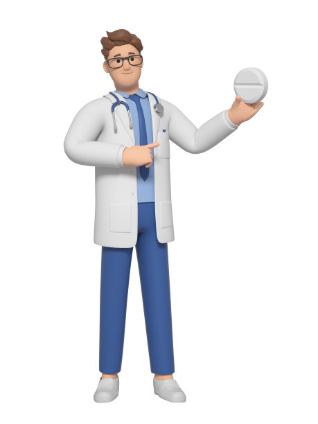 3D渲染卡通医生角色图片下载