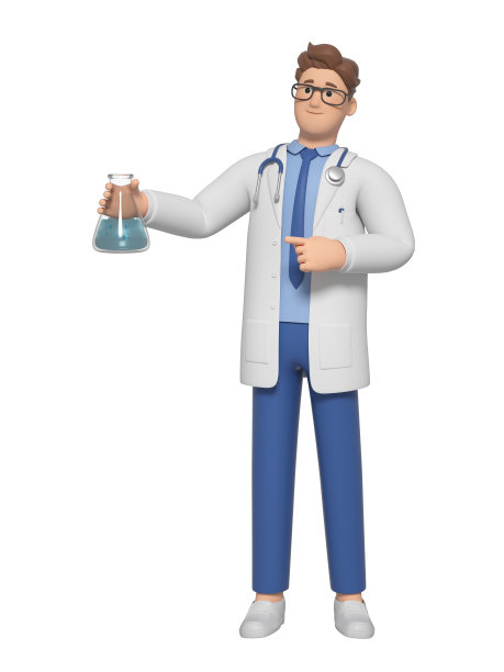 3D渲染卡通医生角色图片下载