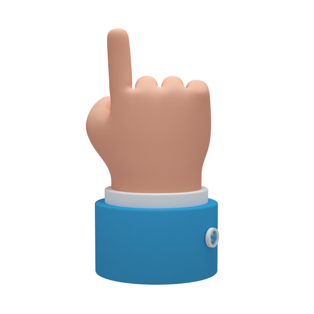 3D渲染卡通可爱的手势图片下载