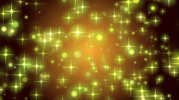 黄色星星闪亮粒子雨运动灯光亮度插画夜晚背景，艺术空间散景速度矩阵魔术效果背景。图片下载