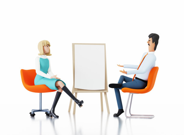 商务人士开会，分享想法，在项目上合作。三维渲染图图片下载