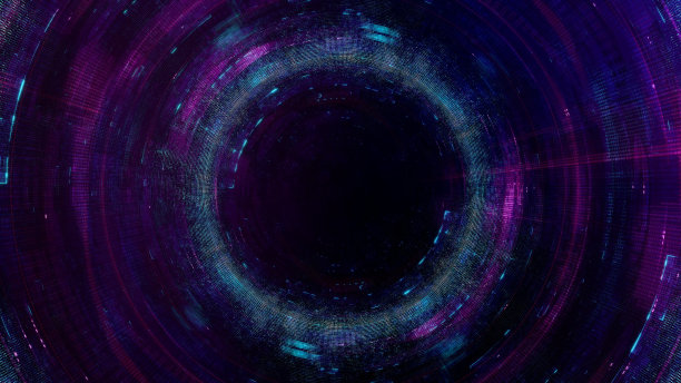 摘要紫蓝绿圆HUD仪表盘黑暗网络空间背景图片下载