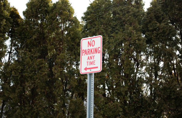 无停车标志，显示限制和违章标志，象征禁止和警示标志，用于街道上的道路交通安全设计，以车辆规则为交通规则图片下载