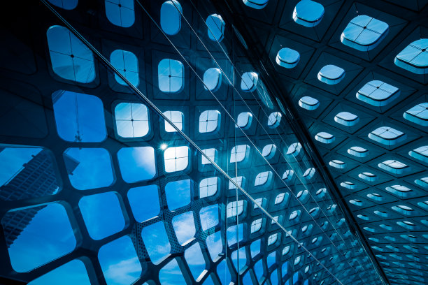 抽象的建筑，蓝色色调的图像图片下载