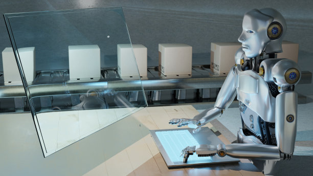 机器人社区AI连接技术投资、商业生活方式智能机器人AI学习和人工智能概念PNG图片下载