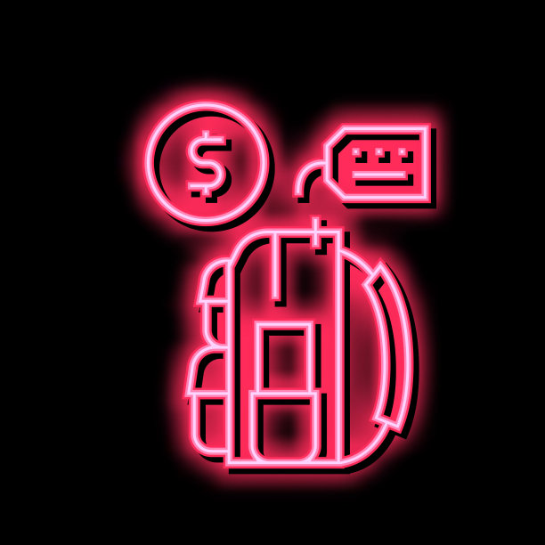 背包游客租赁彩色图标矢量插图图片下载