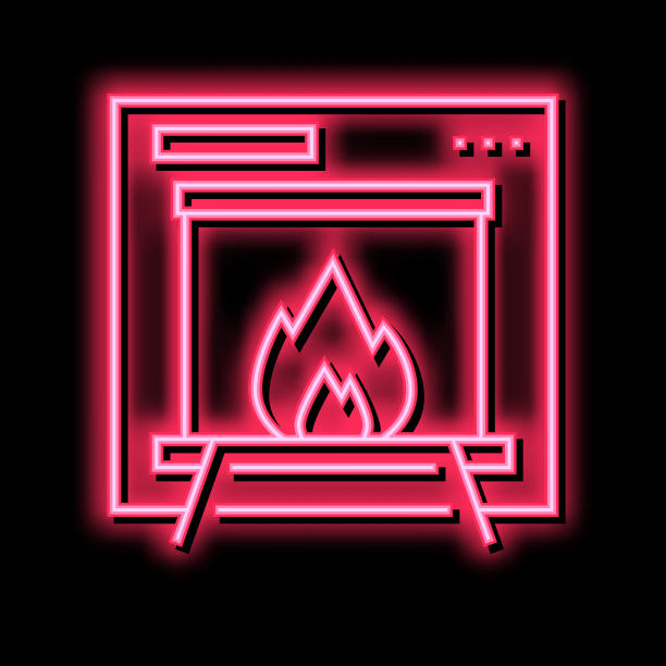 燃烧垃圾机颜色图标矢量插图图片下载