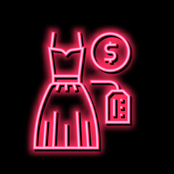 婚纱出租颜色图标矢量插图图片下载