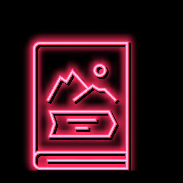 冒险类型霓虹灯发光图标插图图片下载