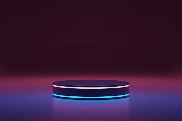 未来的元宇宙讲台空房产品展示展示抽象科技科幻霓虹灯3d背景图片下载