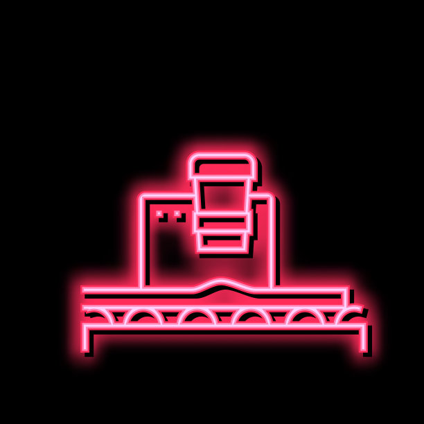 胶合板按霓虹灯发光图标插图图片下载