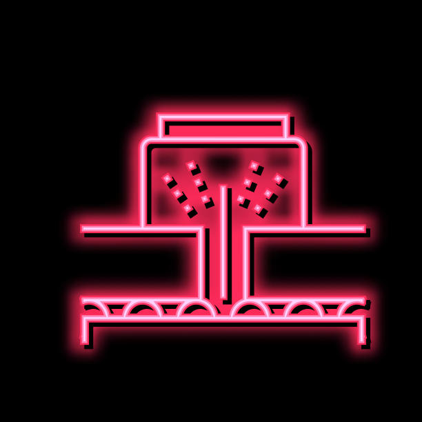 切机胶合板厂霓虹灯发光图标插图图片下载