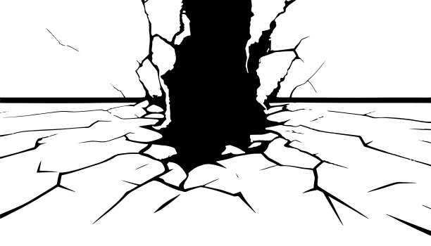 白色背景上的裂缝图片下载