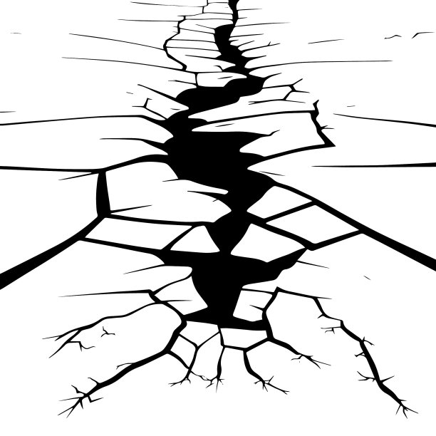 白色背景上的裂缝图片下载