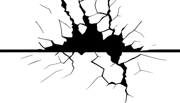 白色背景上的裂缝图片下载