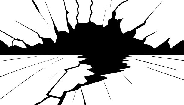 白色背景上的裂缝图片下载