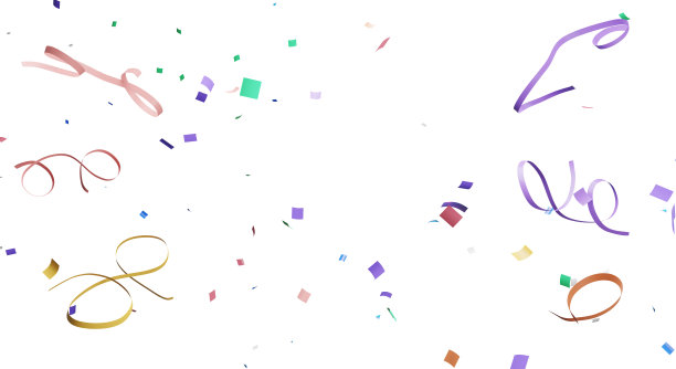 彩色纸屑飞行的3d渲染。图片下载