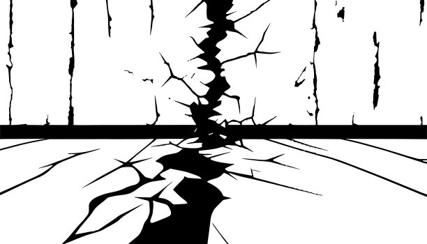 白色背景上的裂缝图片下载