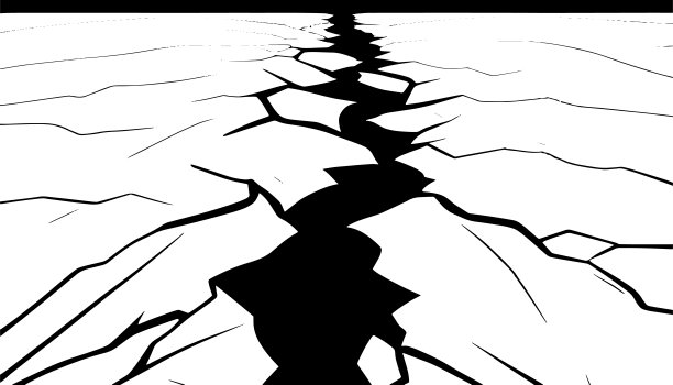 白色背景上的裂缝图片下载