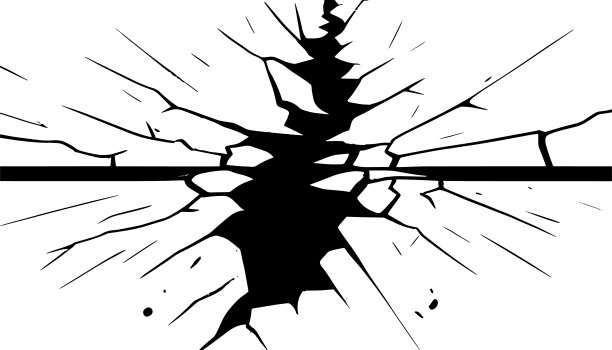 白色背景上的裂缝图片下载