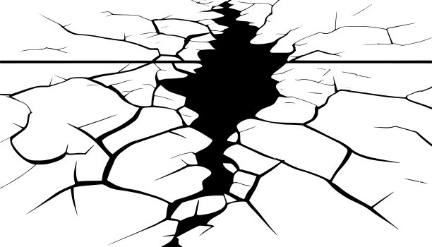 白色背景上的裂缝图片下载