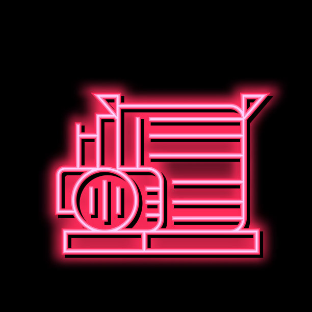 巧克力设备发电机霓虹灯发光图标插图图片下载