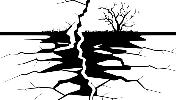 白色背景上的裂缝图片下载