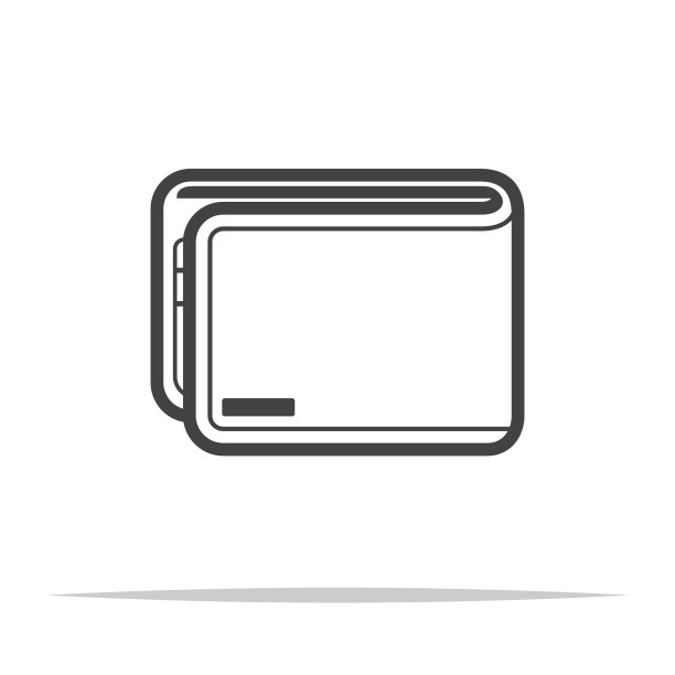 钱包轮廓图标矢量隔离图片下载