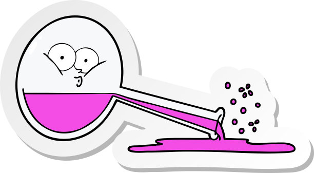 卡通贴纸洒出化学物质图片下载