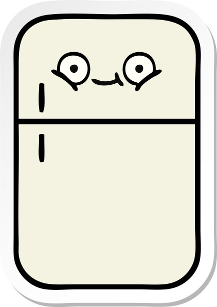 一个可爱的卡通冰箱冰柜贴纸图片下载