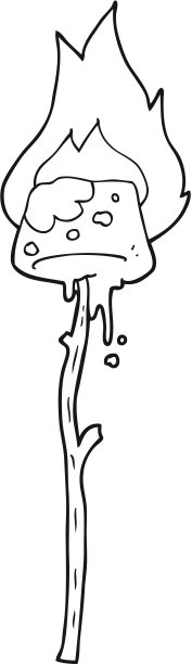 手绘黑白卡通棉花糖图片下载