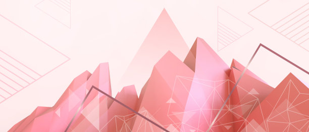 抽象的背景。未来山数字低聚风格的成功和商业目标概念上的红色。复制空间，节能，复制空间，软件，数字，横幅-3d渲染图片下载