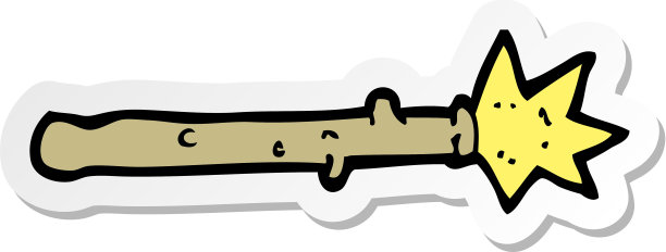 卡通魔术棒贴纸图片下载