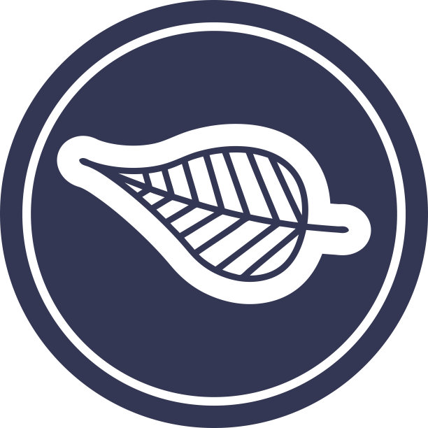 自然叶片圆形图标符号图片下载