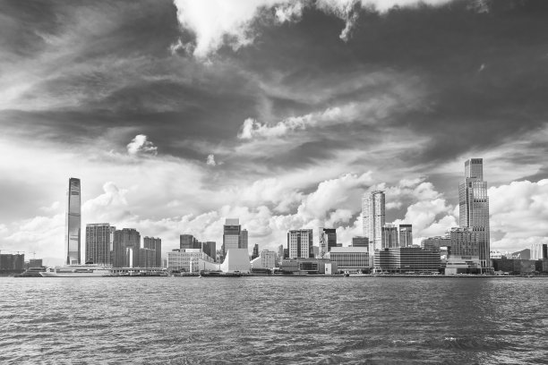 香港维多利亚港天际线图片下载