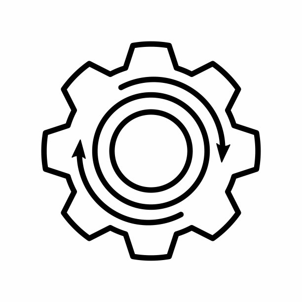 齿轮旋转，更新系统轮廓图标矢量图片下载