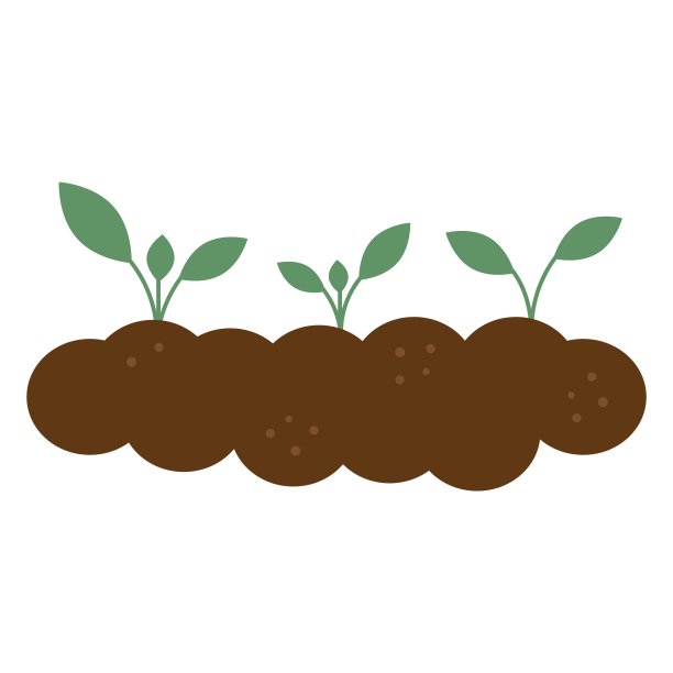 种在地里的植物。一个花园的平面矢量插图图片下载