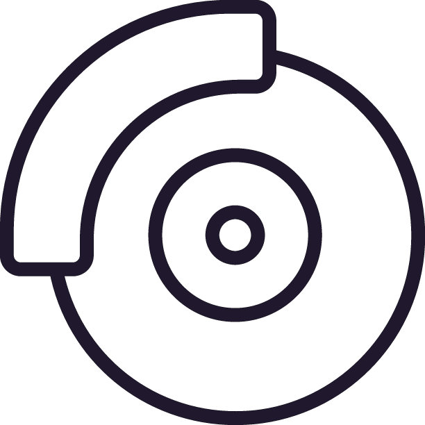 单线图标的刹车盘孤立的白色背景。高质量的可编辑笔画移动应用程序，网页设计，网站，网上商店等。图片下载