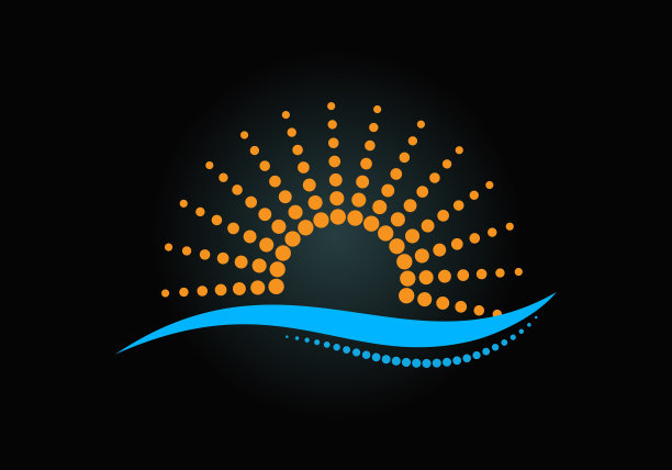 抽象创意太阳标志设计，夏日太阳标志，日爆标志符号图片下载