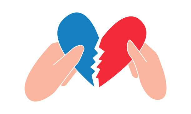 友谊、和平、信任的理念。手与破碎的心。和解的概念。图片下载