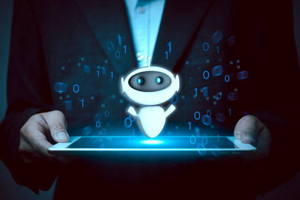 聊天机器人对话Ai人工智能技术在线客服。数字聊天机器人，机器人应用，OpenAI生成。未来的技术。网上虚拟助理。图片下载