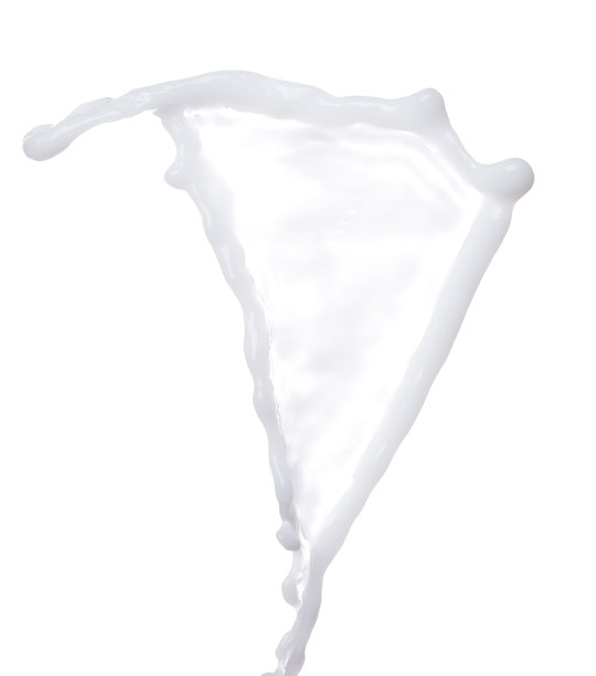 牛奶酸奶白色水滴形状形成苍蝇飞溅。乳液倒在半空中。牛奶润肤霜爆炸抛出飘飘。白色背景隔离高速快门冻结运动图片下载