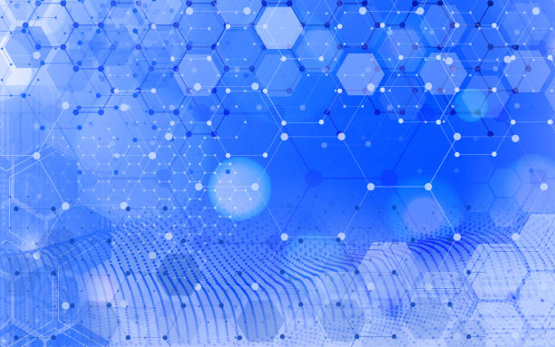 抽象技术背景与蓝色阴影六边形图片下载