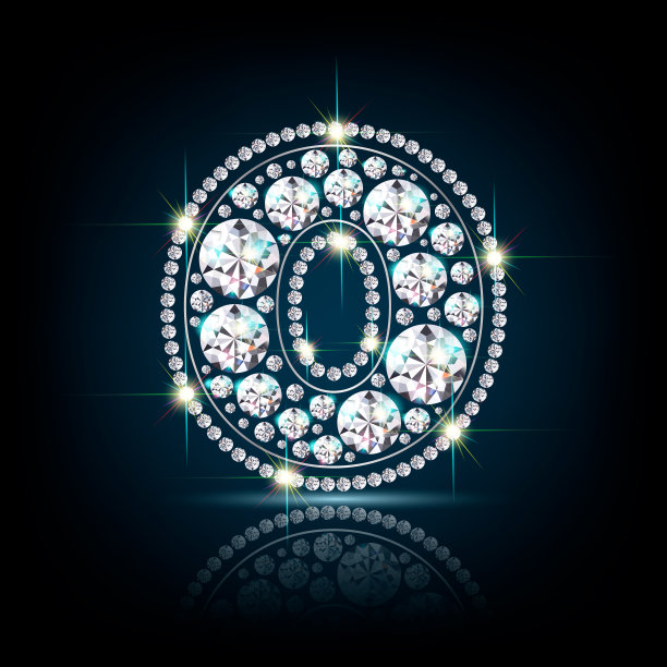 由钻石组成的零数字矢量图片下载