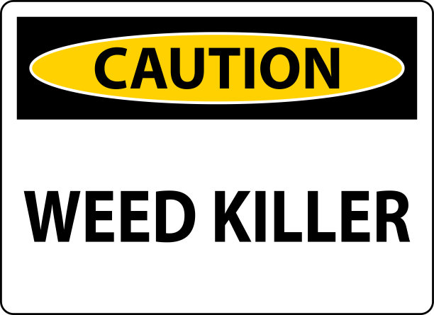 白色背景上的警告标志除草剂图片下载