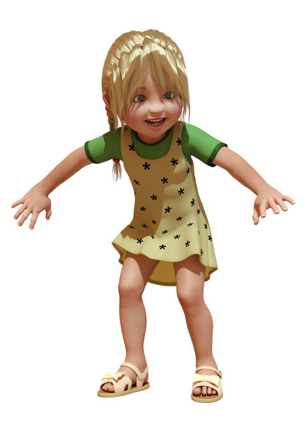 三维渲染白衣上的白人女孩图片下载